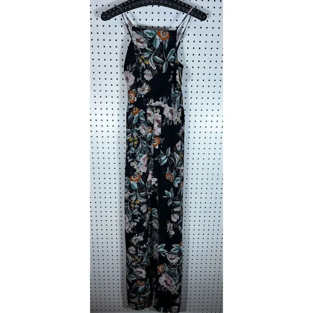 Band Of Gypsies floral open front maxi romper jumpsuit size s
